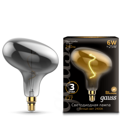 Лампа Gauss Led Vintage Filament Flexible FD180 6W E27 220*280mm Gray 2400K