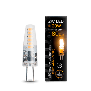 Лампа Gauss LED G4 12V 2W 190lm 2700K силікон