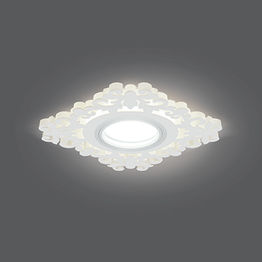 Світильник Gauss Backlight BL131 Квадрат/візер. білий, Gu5.3, 3W, LED 3000K