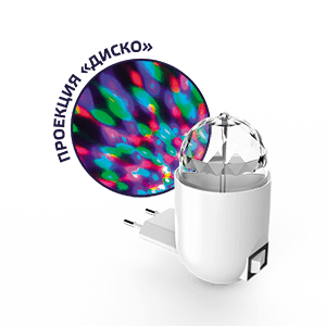 Світильник розетковий з фіксованою проекцією "диско", 3W, білий 1/100