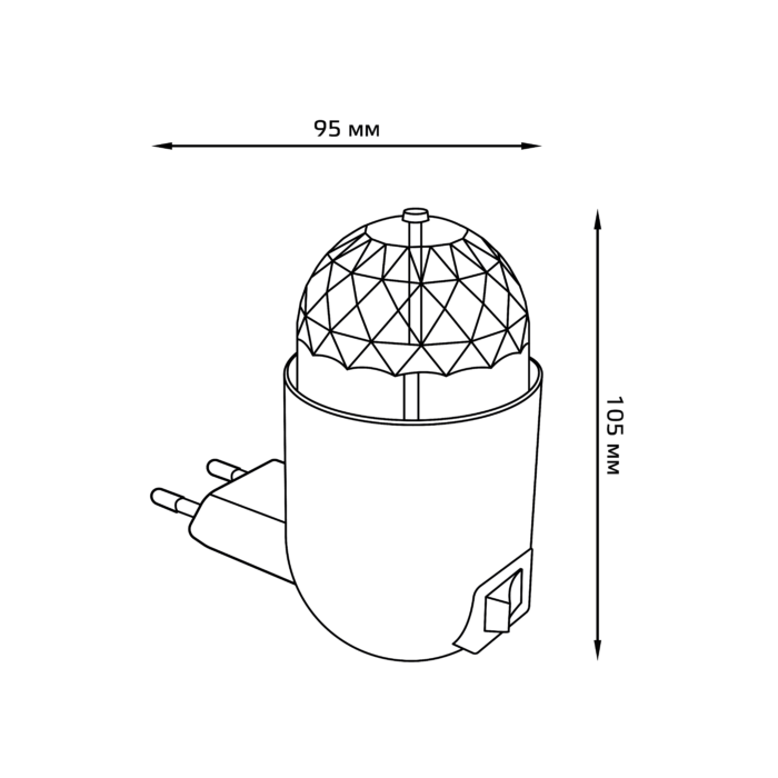 Світильник розетковий з фіксованою проекцією "диско", 3W, білий 1/100