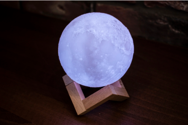 Світильник настільний Gauss LED Місяць 1W 3D білий 10см RGB з пультом