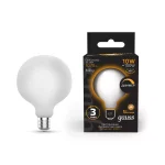 Лампа Gauss Filament G125 10W 1070lm 3000К Е27 milky димована LED